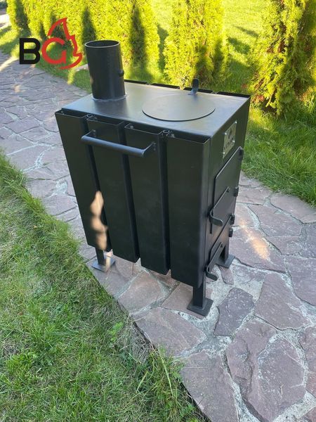 Буржуйка Vogni Модель XL 4мм з 2 варильними поверхнями та радіатором 1701353212 фото