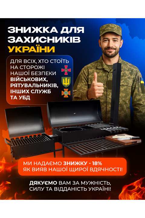 Знижка для захісників України 18%